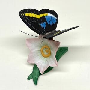 Franklin Mint Butterflies of the World Porcelain Owl Butterfly Figurine